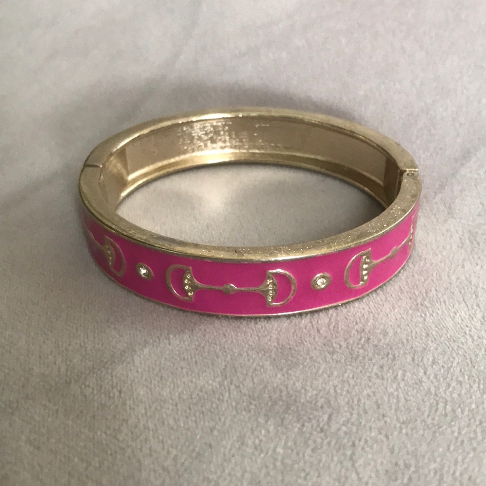Pink and Gold Snaffle Bangle